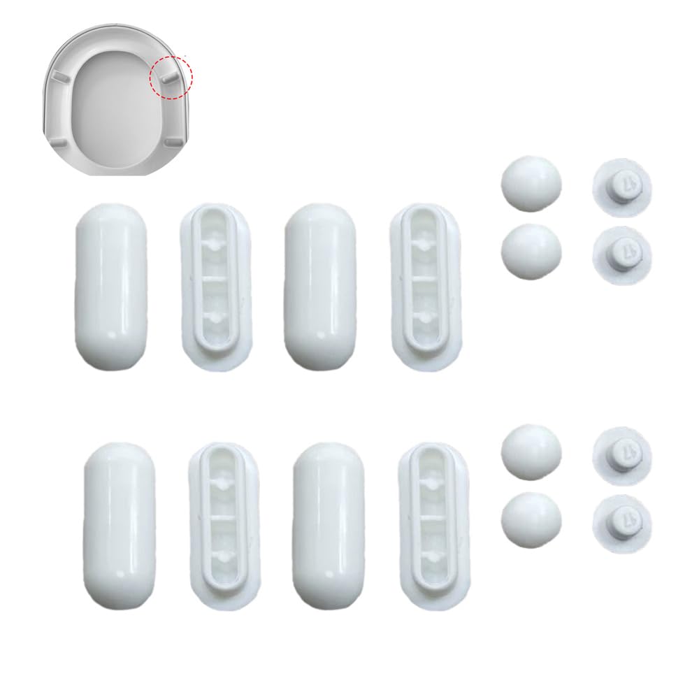 UtySty 16 Pack Toilet Seat Bumper Pads Kit Bidet Lid Attachment